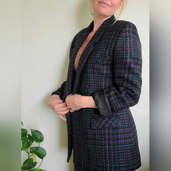 The Coco Vintage 80s Double Breasted Wool Blazer M - Picture 6 of 12